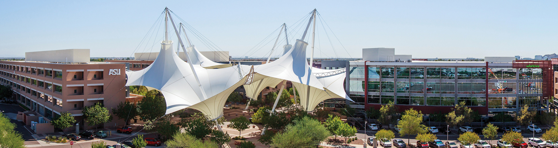 A wide view of the SkySong complex